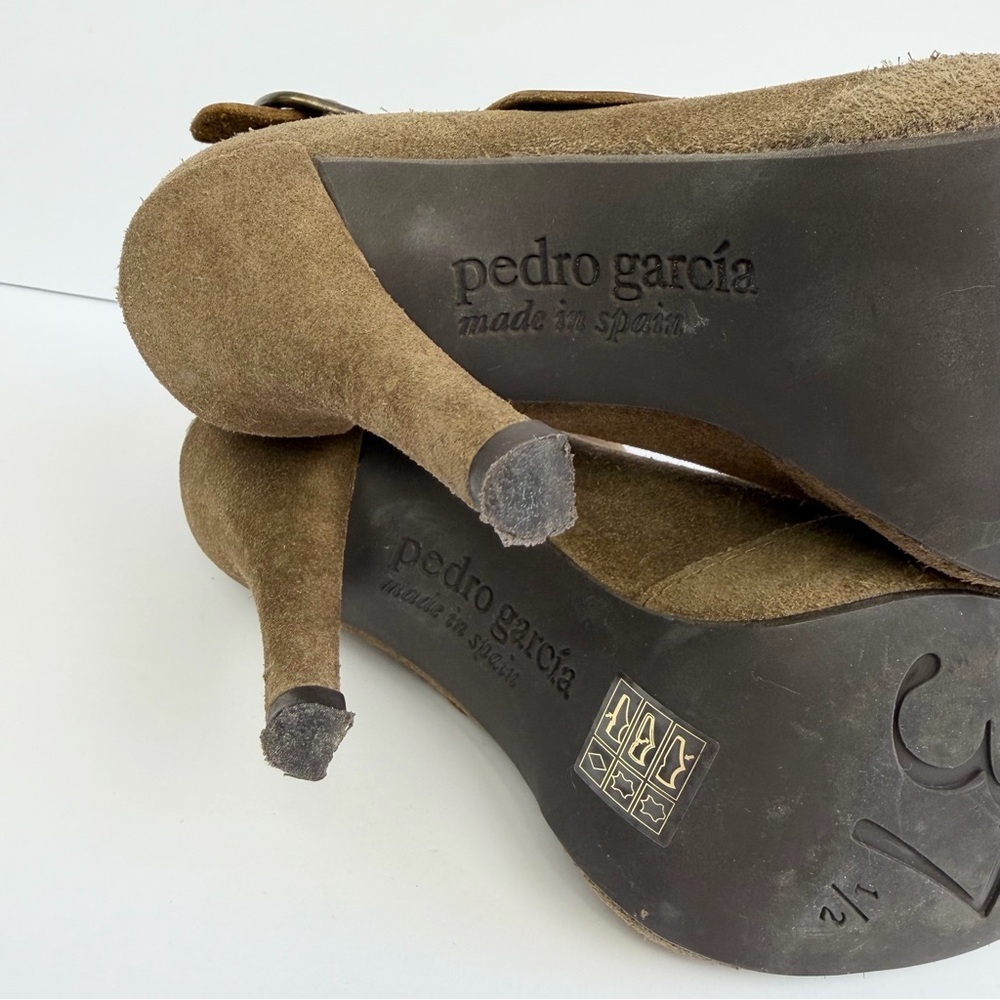 Pedro Garcia Charmy Ankle Boots Booties Suede Leather Platform Size 37.5 US 7.5 - Picture 14 of 14